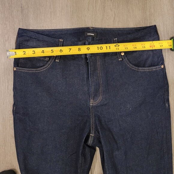 Express Skinny Jeans Leggings Dark Wash Size Large - Picture 14 of 16